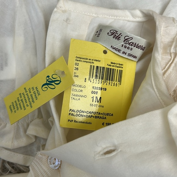 NWT Pili Carrera Heirloom Christening Baptism Gown w/Matching Bonnet&Bloomers 1M - Picture 3 of 14